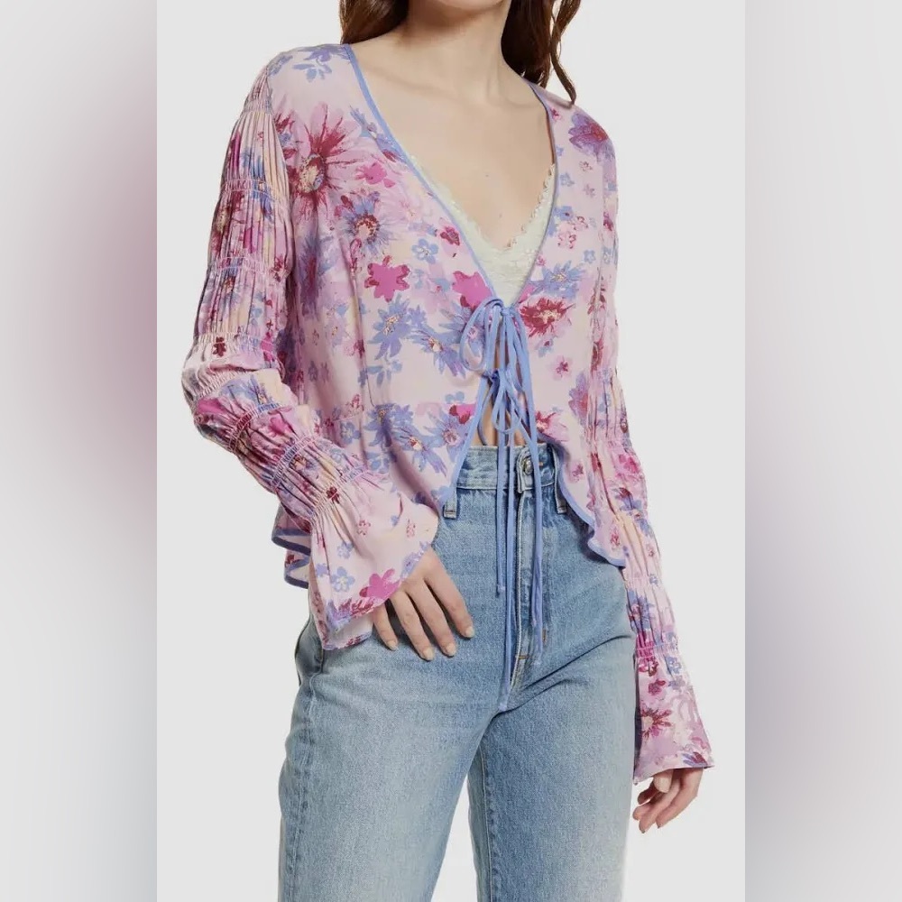Free People Venice Floral Tie Top